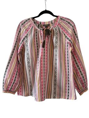 Style & Co Vertical Striped 100% Cotton Blouse